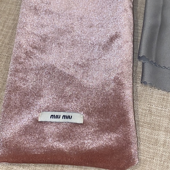Miu Miu 👓sunglass pouch double sided cushion velvet pink lavender rose case new - Picture 2 of 6